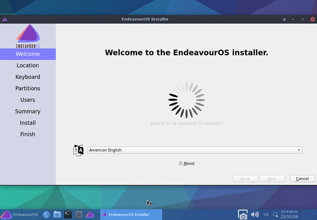 EndeavourOS Calamares installer