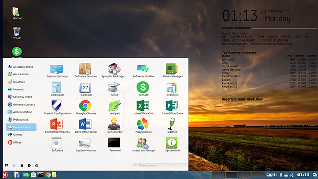 MakuluLinux  LinDoz desktop