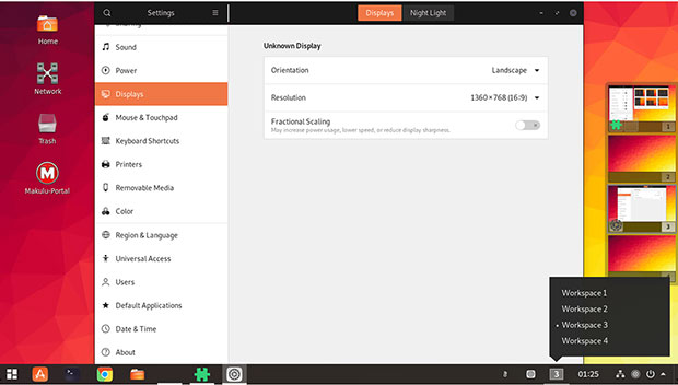 MakuluLinux Shift workspace switcher